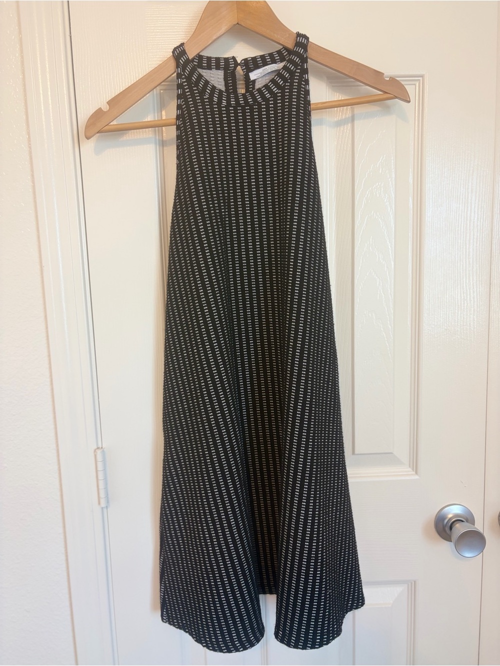 Zara Womens Sleeveless Black & White Patterned A-Line Dress size S
